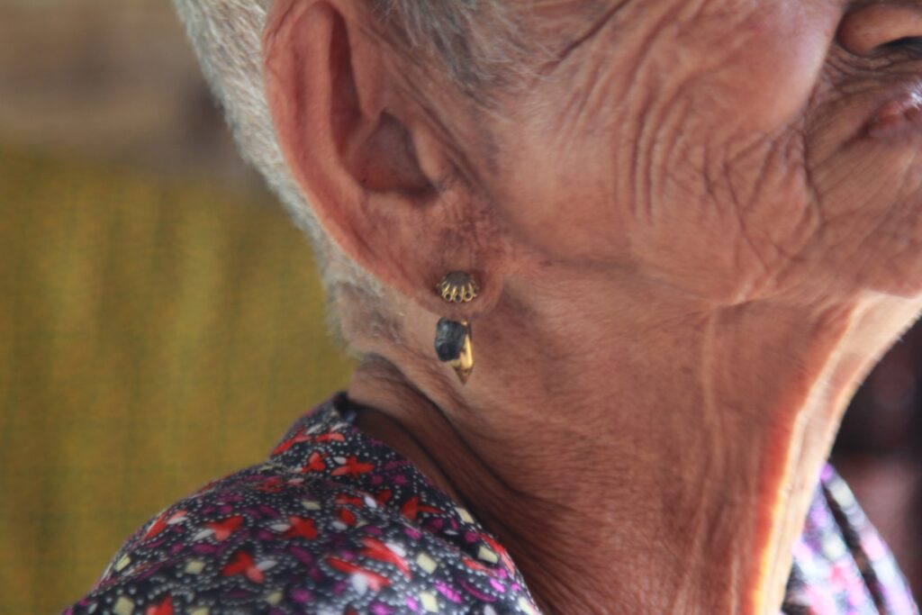 senior woman's ear